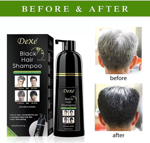 Dexe Black And  Brown Hair Shampoo Instant Hair Blackening Dye - Image 2